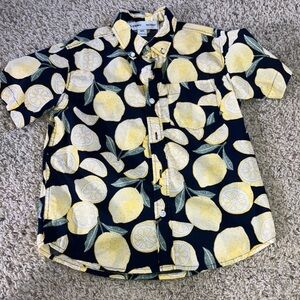 Lemon Print Casual Button Up Shirt Boys